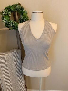 AEMI + CO ribbed Criss cross back crop top | NWT | tan